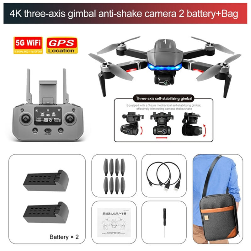 RC Drone S7S 3-Axis Gimbal 4K Camera Brushless Foldable Quadcopter