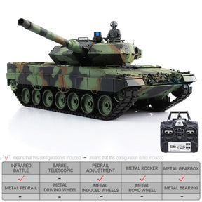 Heng Long 3889 German Leopard 2A6 RC Tank 1/16 TK7.0 Metal RC tank Toys