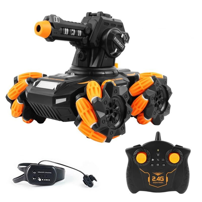 Water Bomb RC Car Interactive Mech Tank Sideslip Drift 360° Rotation Stunt Car Toy