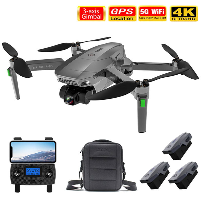 ZLL SG907 MAX 4K Drone 3-Axis Gimbal Brushless Foldable Quadcopter