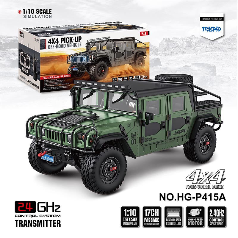 HG P415A 4WD U.S.4X4 Hummer H1 Military Truck 1/10 RC Car
