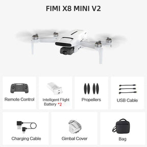 FIMI X8 MINI V2 RC Drone 9KM FPV 4K Camera HDR Video 3-axis Mechanical Gimbal 37mins Flight Time 245g GPS Foldable Quadcopter