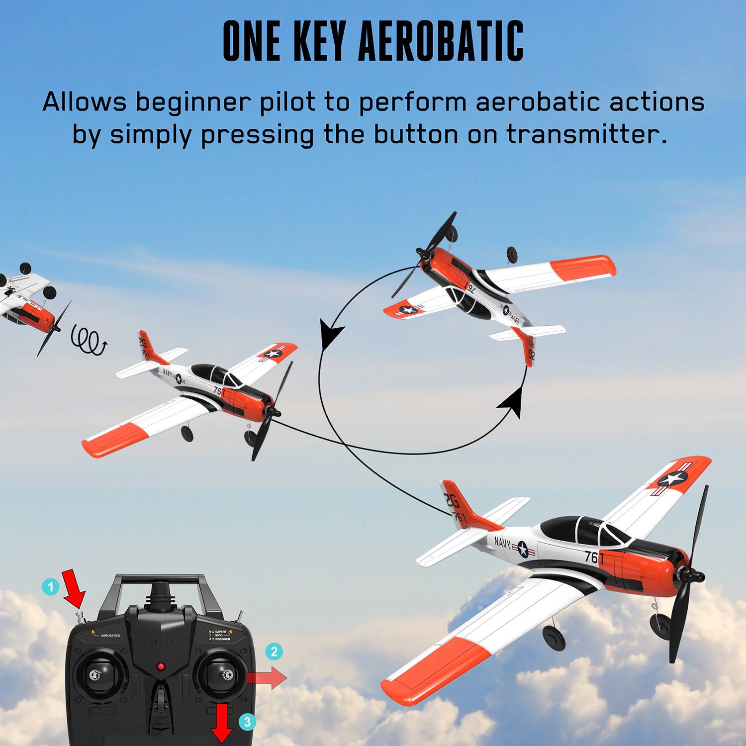 RC Plane Volantex  T28 2.4GHz 4CH 6-Axis One Key U-Turn Aerobatic Xpilot Stabilization System Plane Toy