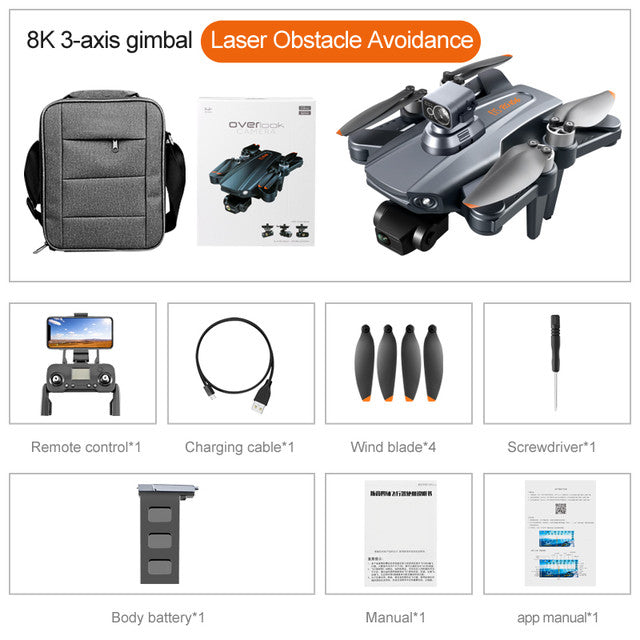 RC Drone RG106 PRO 3-Axis Obstacle Avoidance 8K ESC Camera Brushless Quadcopter
