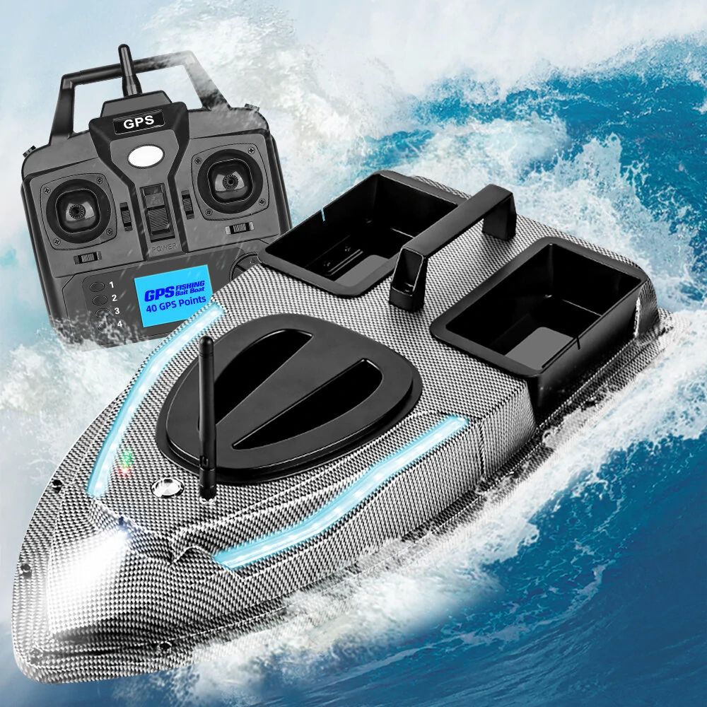 Flytec V900 RC Bait Boat GPS 40 Points 500M Auto Driving Auto Return 1.5KG With Steering Light For Fishing Cast Fishing Net
