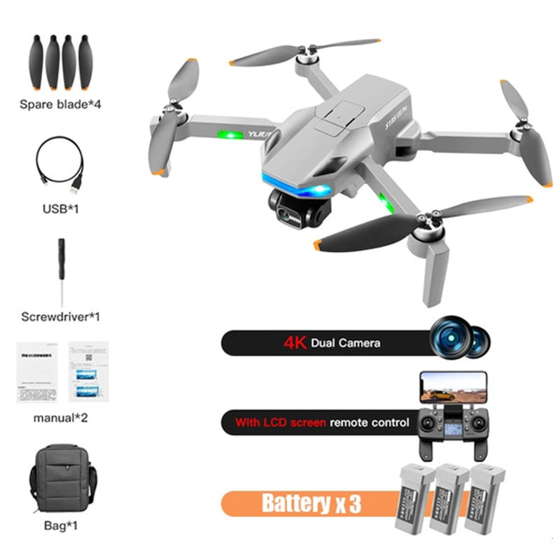 RC Drone S135 Pro 4K 3-Axis Gimbal 360° Obstacle Avoidance Brushless Quadcopter