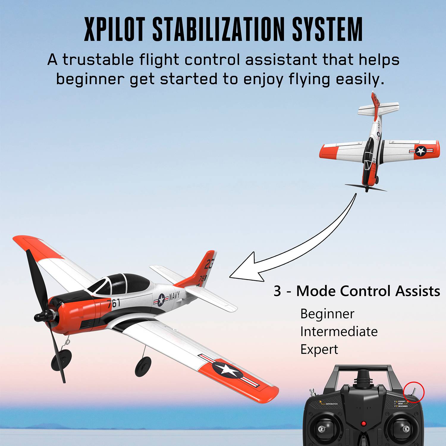 RC Plane Volantex  T28 2.4GHz 4CH 6-Axis One Key U-Turn Aerobatic Xpilot Stabilization System Plane Toy
