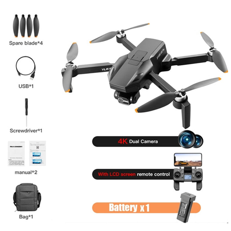 RC Drone S135 Pro 4K 3-Axis Gimbal 360° Obstacle Avoidance Brushless Quadcopter