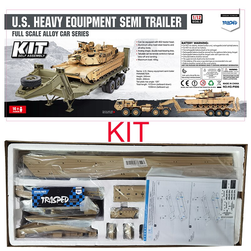 HG P806 U.S SEMI Trailer For HG-P801/P802 M983 US Army Military Truck