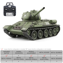RC Tank Heng Long T34 Metal RC Tank toys