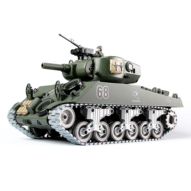RC Tank American M4A3 ZY 828 PRO  1:18 RC Car Metal Track Metal Road Wheels Electric Charging Battle RC Car Toy