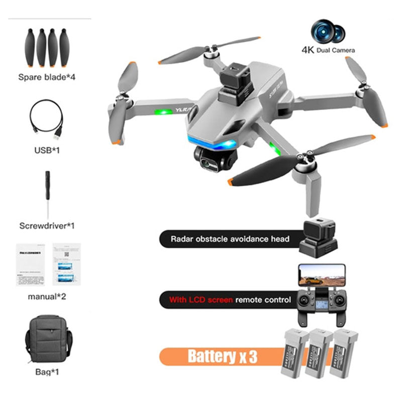 RC Drone S135 Pro 4K 3-Axis Gimbal 360° Obstacle Avoidance Brushless Quadcopter