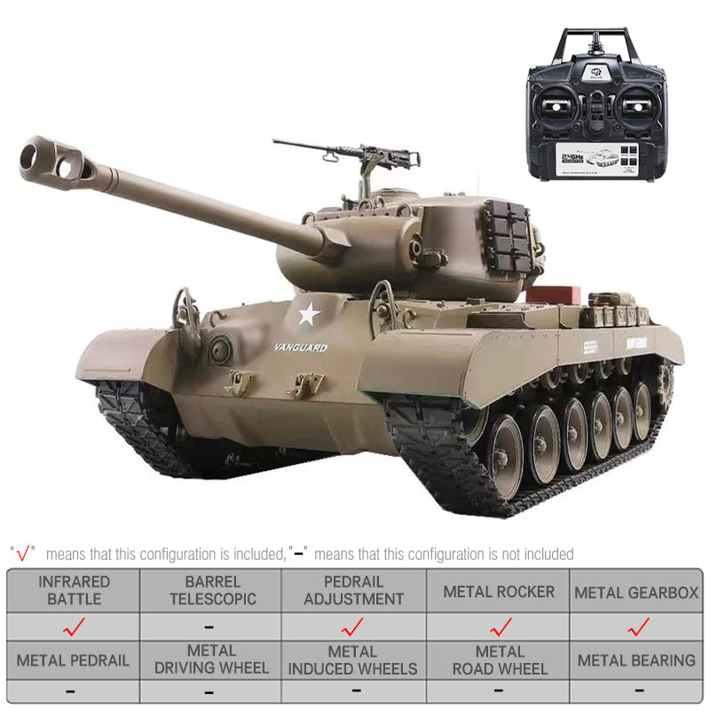 RC Tank Heng Long Pershing US Army Snow Leopard Battle Tank M26 Metal RC Tank toys