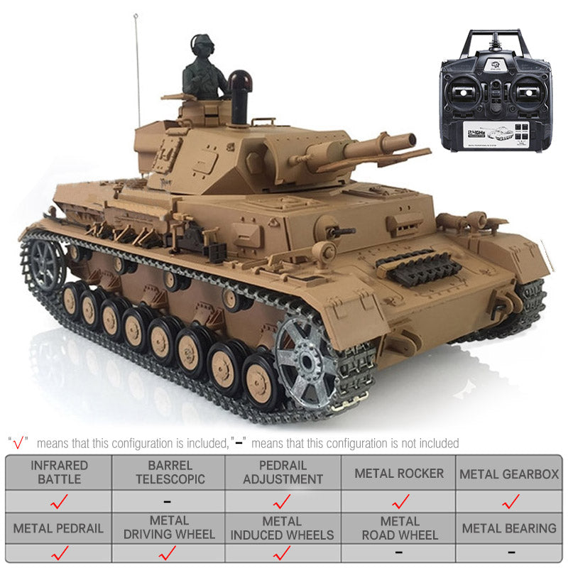 RC Tank Heng Long 3858-1 German IV F Type RTR Tank Upgrade Metal Version RC Tank toys