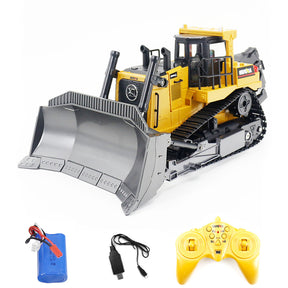 Huina 1569 Alloy Bulldozer Excavator 9CH 2.4G RC Engineering Car Toys