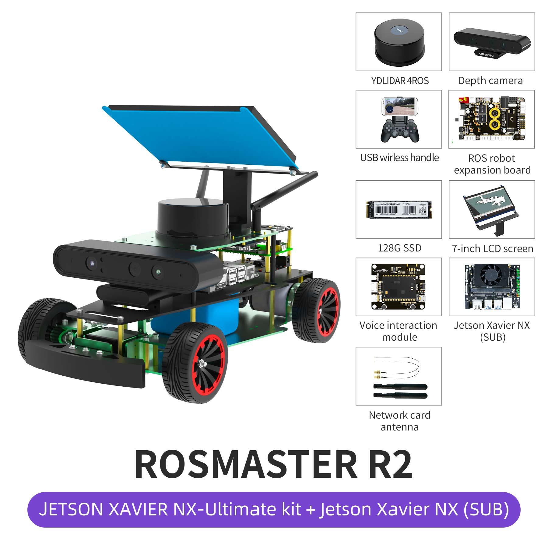 ROSMASTER R2 ROS STEM Education Python Programming Robot with Ackermann structure for Jetson NANO 4GB/Xavier NX/TX2 NX/RPi 4B