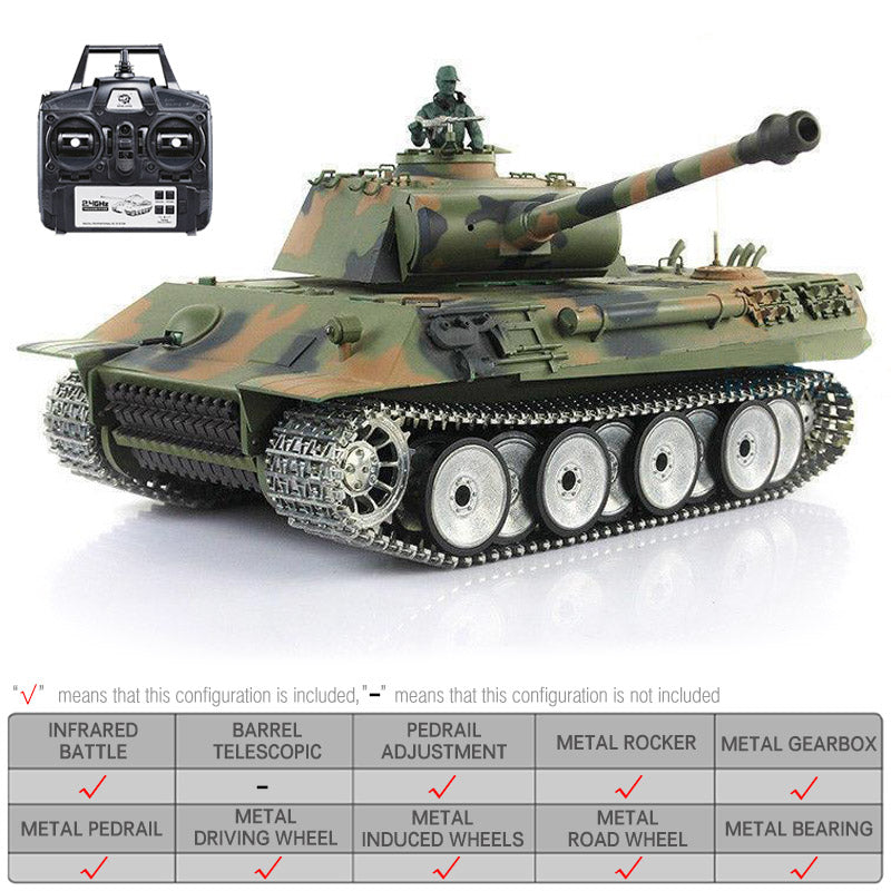 Heng Long 3819 German Panther V RC Tank Upgrade Metal Version RC Tank Toys Gift