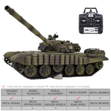 RC Tank Heng Long T-72 3939-1 Russian Main Battle Off Road Tank Upgrade Metal Version Armor Tank Toys Gift