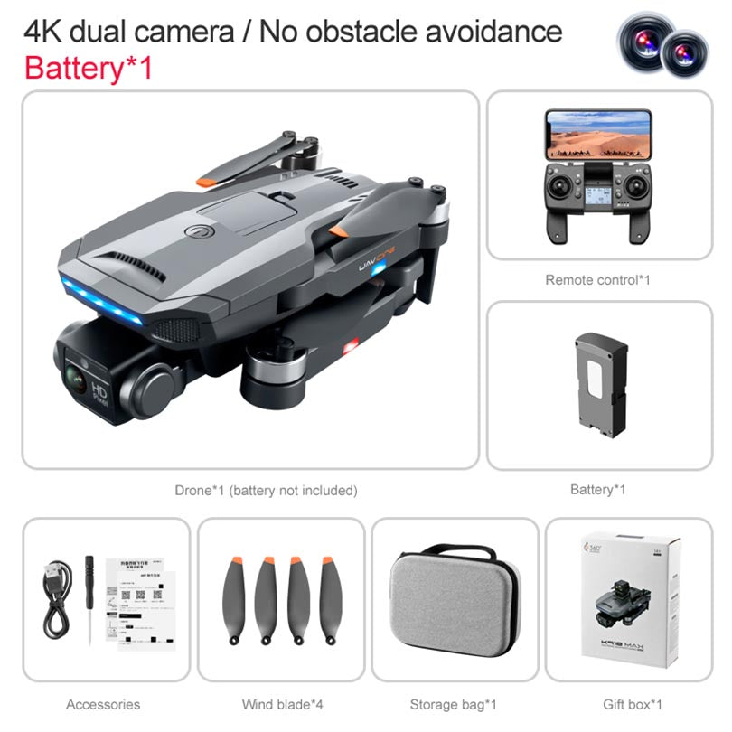 4K Drone K918 MAX Obstacle Avoidance Brushless Foldable Quadcopter