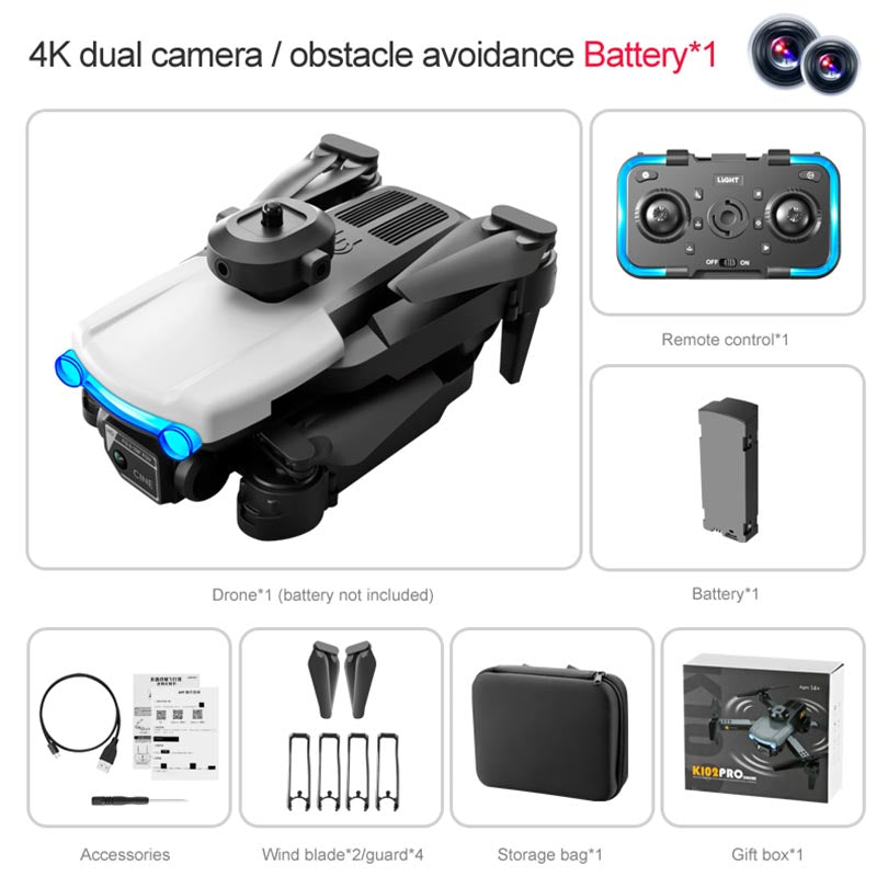 4K Drone K102 PRO Obstacle Avoidance Dual Camera Foldable Quadcopter