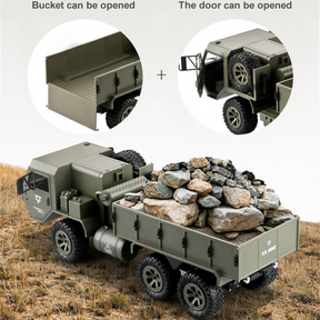RC Truck Full Scale Wheeled Truck 1:12 Six Wheel Drive Cross Country Simulation Military Truck