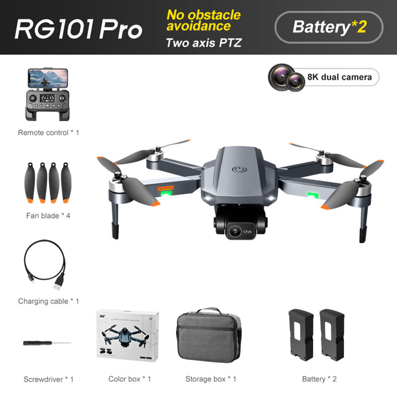 RC Drone RG101 PRO 2-Axis Gimbal Obstacle Avoidance 8K Brushless Quadcopter