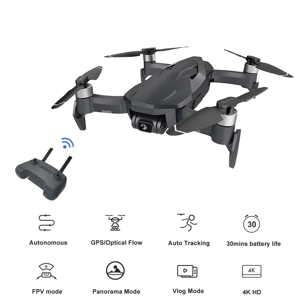 FUNSNAP DIVA 4K Drone 3-Axis EIS Gimbal 2KM FPV Quadcopter