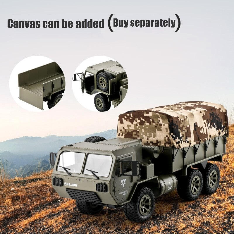 RC Truck Full Scale Wheeled Truck 1:12 Six Wheel Drive Cross Country Simulation Military Truck