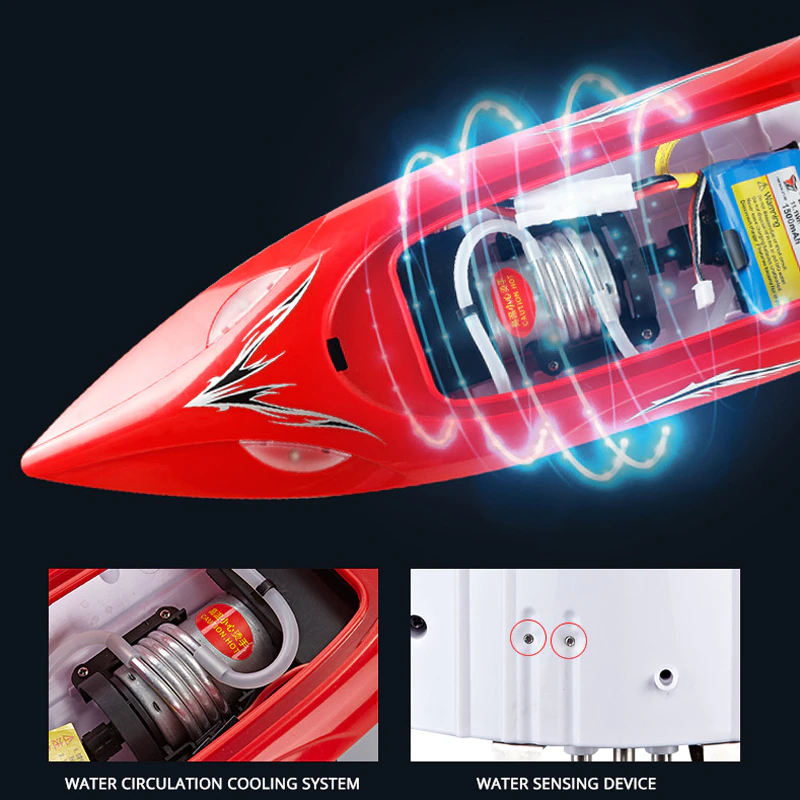 RC Boat HJ806 2.4G 4CH 180° Flip Waterproof 35Km/h High Speed RC Speedboat Toy