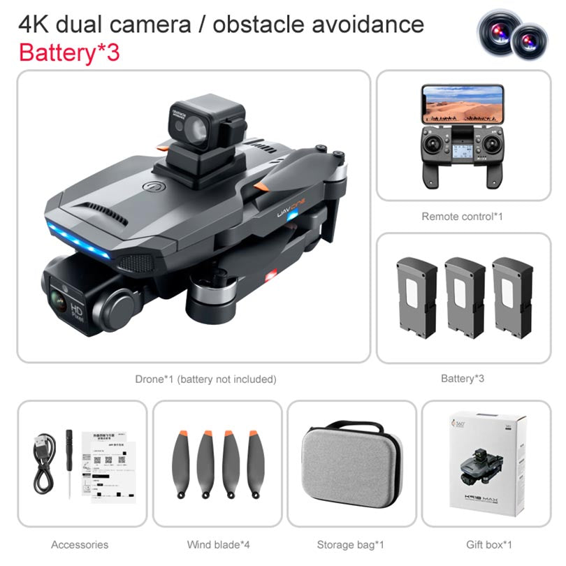 4K Drone K918 MAX Obstacle Avoidance Brushless Foldable Quadcopter