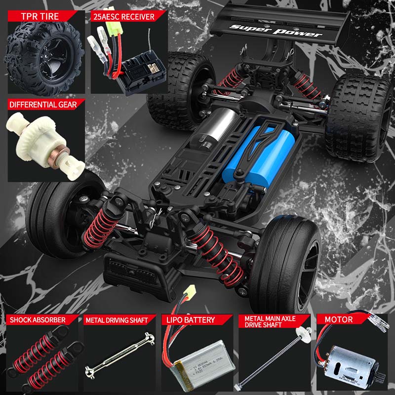 RC Car 1:18 Brushless Full-Scale High-Speed Off-Road Climbing 4WD Car