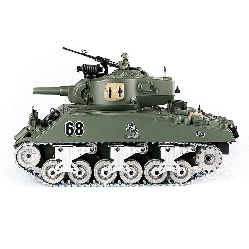 RC Tank American M4A3 ZY 828 PRO  1:18 RC Car Metal Track Metal Road Wheels Electric Charging Battle RC Car Toy