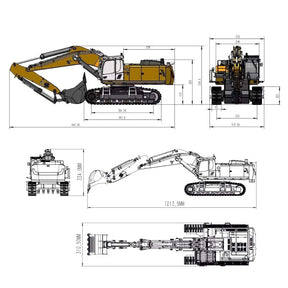 Huina Kabolite K970 Full Alloy Excavator Simulation Hydraulic Excavator RC Car High Quality Toy Gift