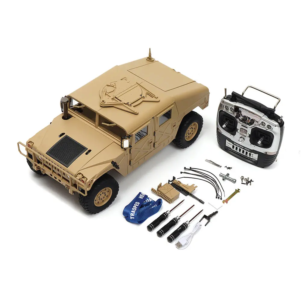HG P408 RC Car 1/10 2.4G 4WD U.S.4X4 Hummer Military Vehicle Truck Toys Gifts
