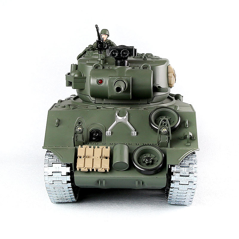 RC Tank American M4A3 ZY 828 PRO  1:18 RC Car Metal Track Metal Road Wheels Electric Charging Battle RC Car Toy