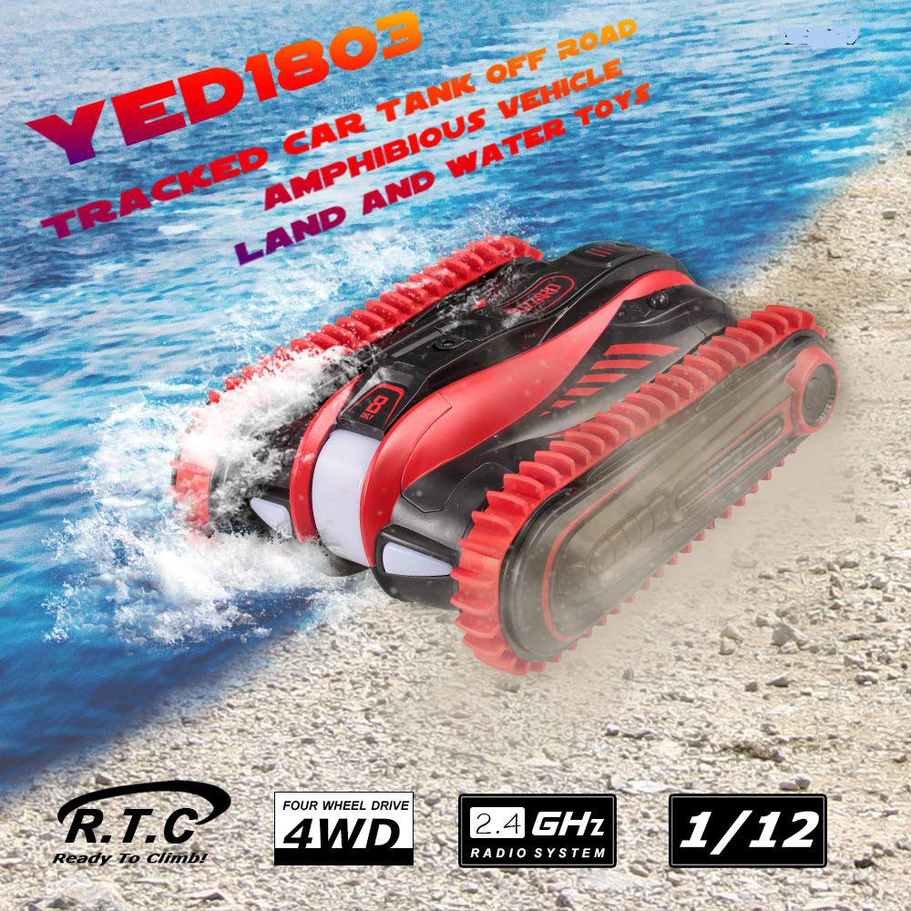 RC Car Amphibious LED Light 360° Rotation Stunt Car Toys