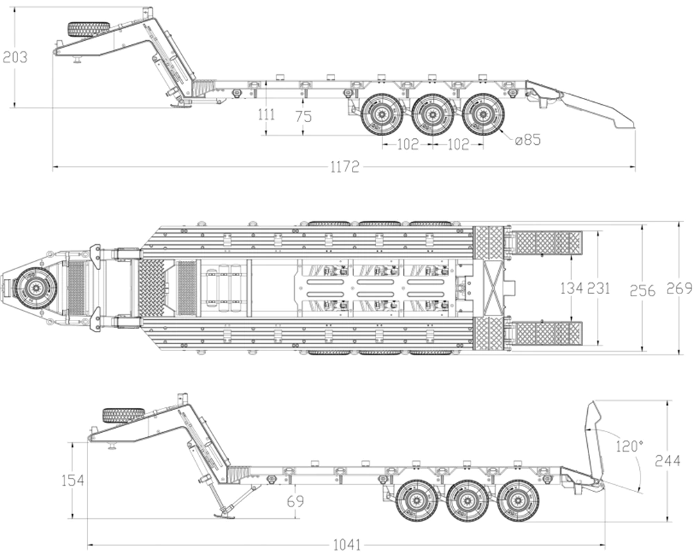HG P806 U.S SEMI Trailer For HG-P801/P802 M983 US Army Military Truck