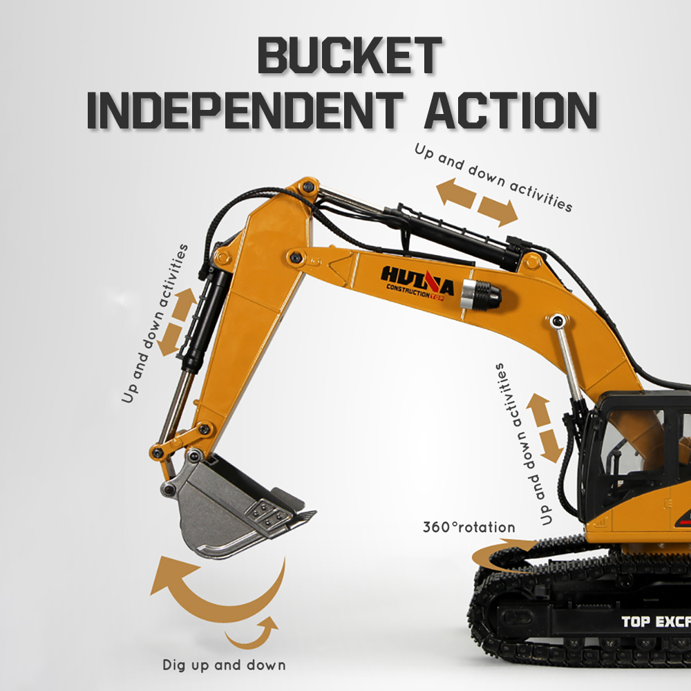 Huina 580 Full Alloy Hydraulic Excavator 23CH Construction Toy