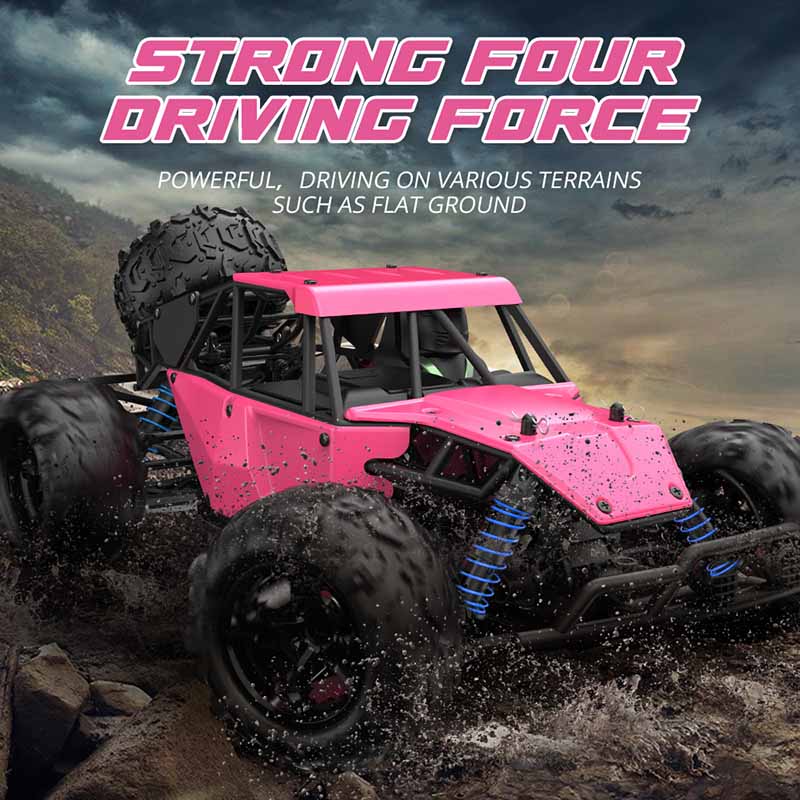 RC Car Pink 1:18 Full-Scale High-Speed Off-Road Climbing 4WD Car