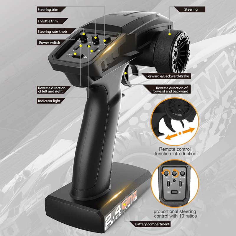 RC Car 1:18 Brushless Full-Scale High-Speed Off-Road Climbing 4WD Car