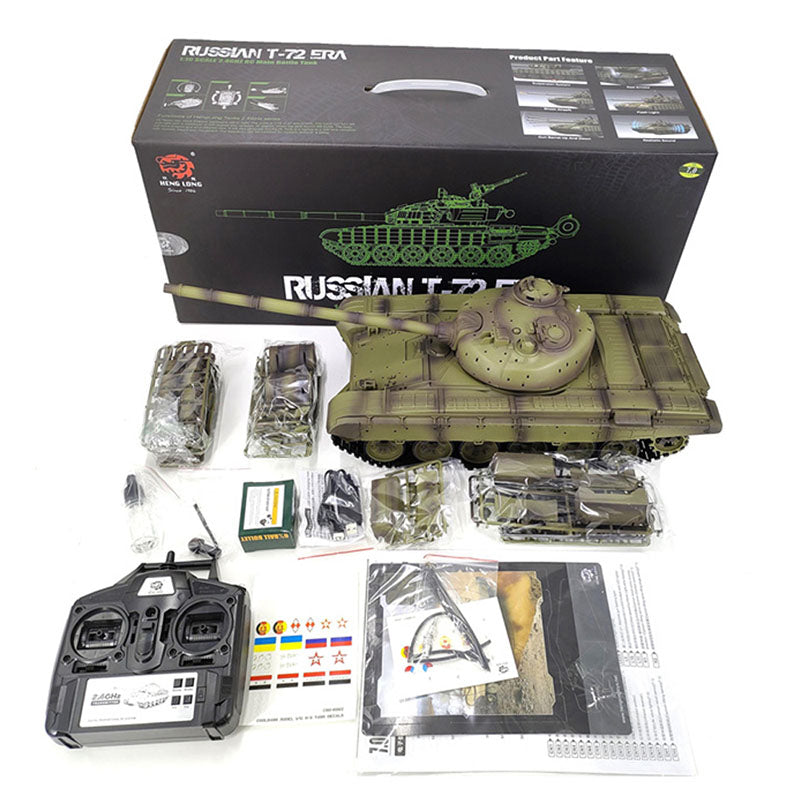 Heng Long 3939 T72 RC Tank Russian Main Battle Off Road Tank Upgrade Metal Version Armor Tank Toys Gift