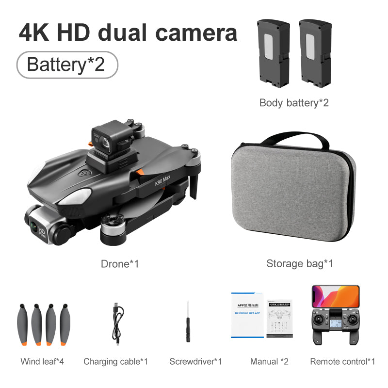 RC Drone K90 Max 4K Obstacle Avoidance Brushless Quadcopter