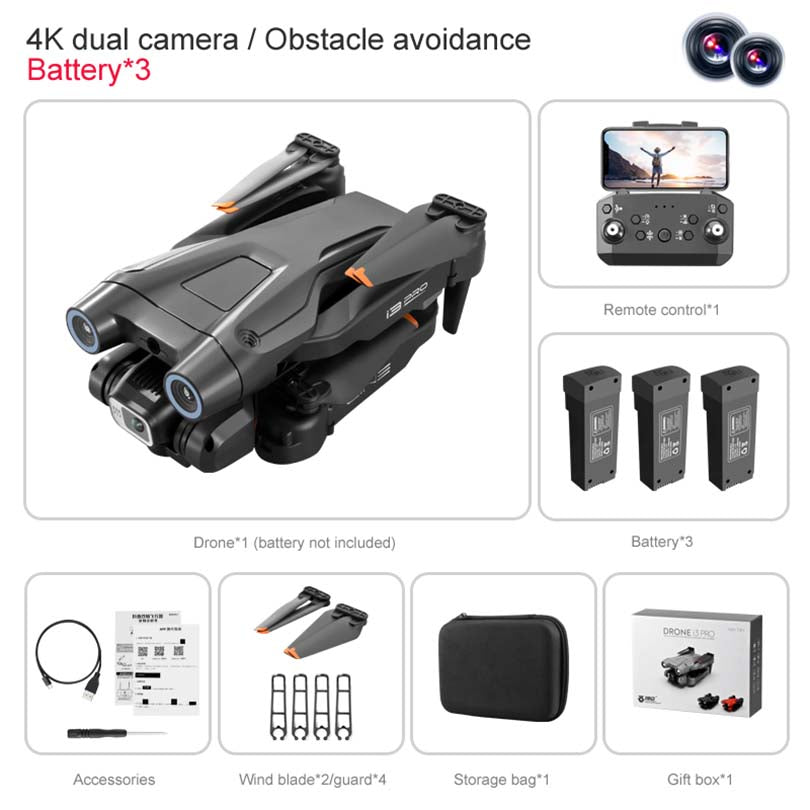 RC Drone i3 Pro 4k Obstacle Avoidance Quadcopter