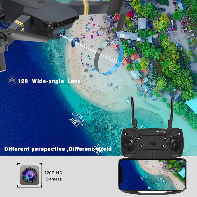 Mini Drone WIFI 4k FPV Wide Angle Hight Hold Mode Foldable RC Quadcopter