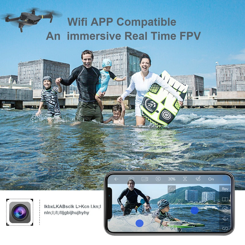 Mini Drone WIFI 4k FPV Wide Angle Hight Hold Mode Foldable RC Quadcopter