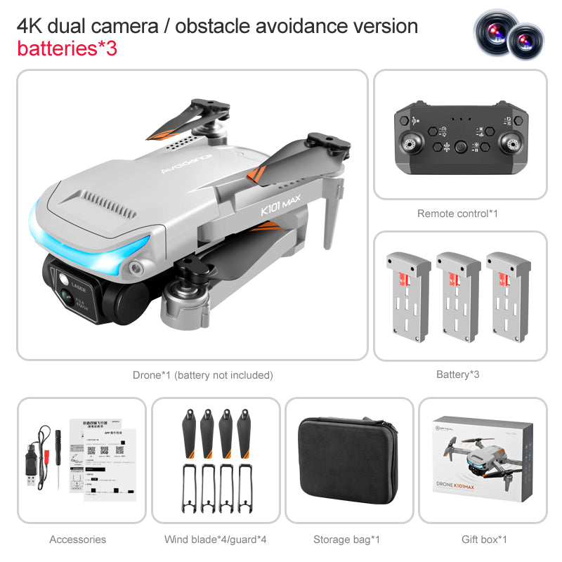 RC Drone K101MAX 4K Obstacle Avoidance Quadcopter