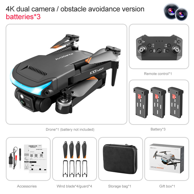 RC Drone K101MAX 4K Obstacle Avoidance Quadcopter
