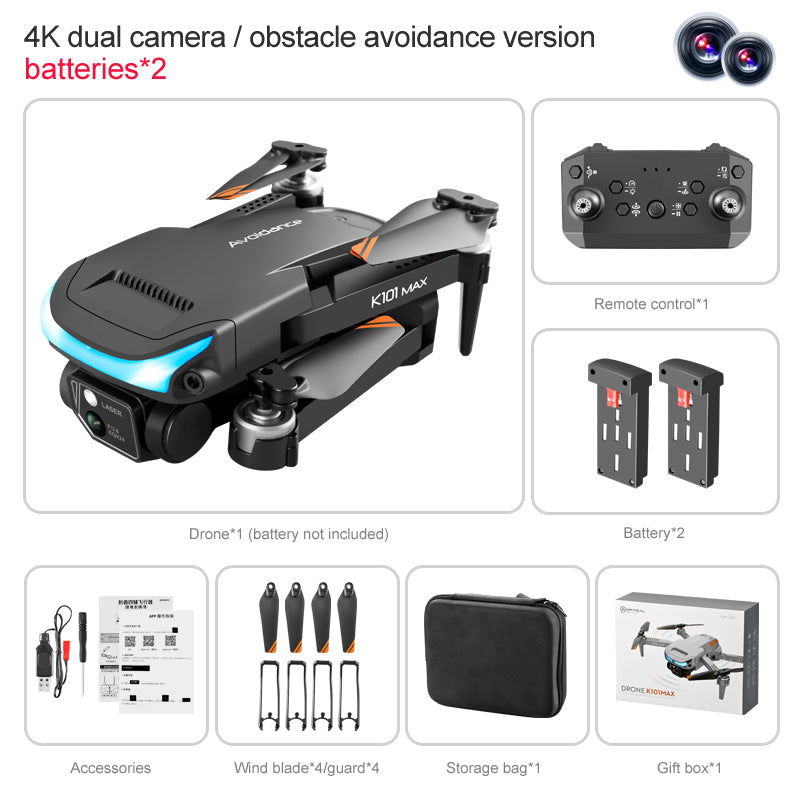 RC Drone K101MAX 4K Obstacle Avoidance Quadcopter