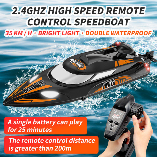 RC Boat HJ810 2.4G 4CH 180° Flip Waterproof 40Km/h High Speed RC Speedboat Toy