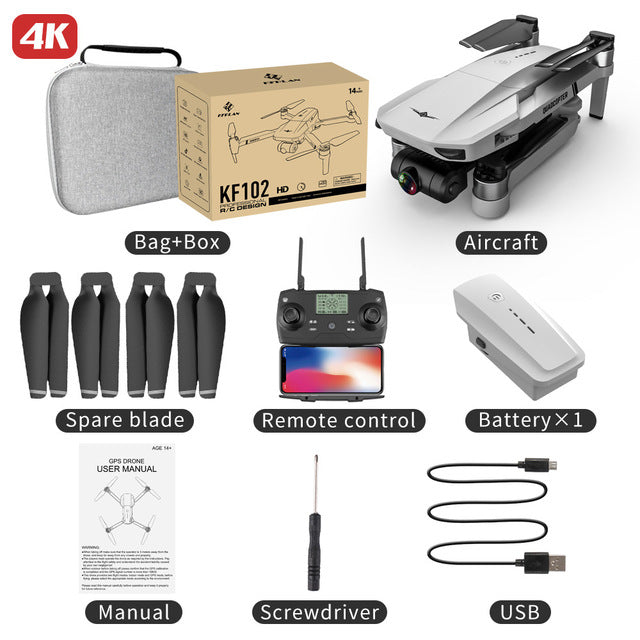 KF102 4K Drone 2-Axis Gimbal HD Camera Brushless Professional Foldable Quadcopter